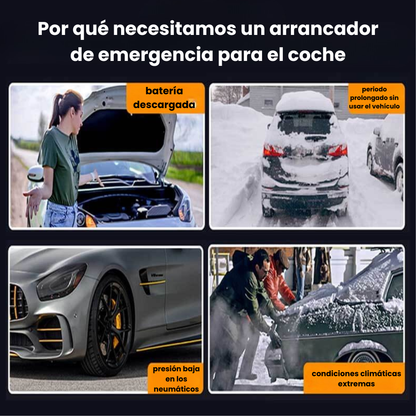 Arranque de emergencia portátil 4 en 1 con bomba de aire Pro